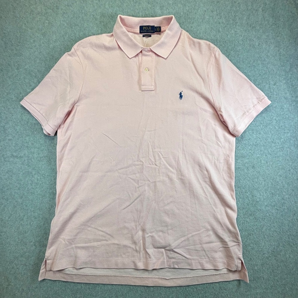 Polo Ralph‎ Lauren Classic Fit Pink Short Sleeve Polo Shirt Mens Size L